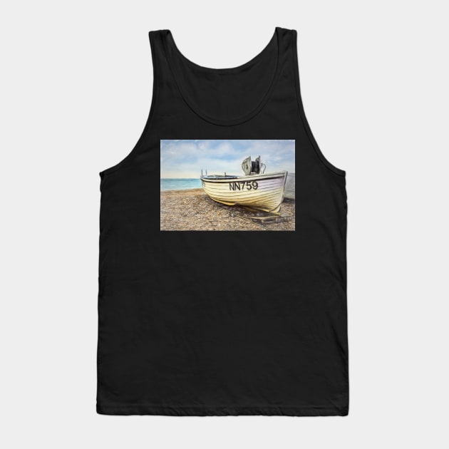 Fishing Boat On Shingle Tank Top by IanWL